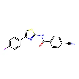 4-cyano-N-[4-(4-iodophenyl)-1,3-thiazol-2-yl]benzamide structure