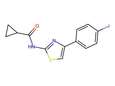 N-[4-(4-iodophenyl)-1,3-thiazol-2-yl]cyclopropanecarboxamide structure
