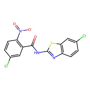 5-chloro-N-(6-chloro-1,3-benzothiazol-2-yl)-2-nitrobenzamide structure