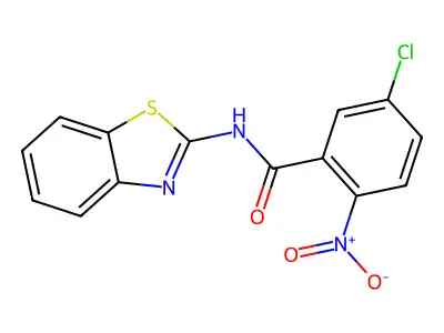 N-(1,3-benzothiazol-2-yl)-5-chloro-2-nitrobenzamide structure