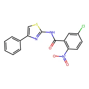 5-chloro-2-nitro-N-(4-phenyl-1,3-thiazol-2-yl)benzamide structure