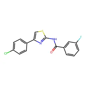 N-[4-(4-chlorophenyl)-1,3-thiazol-2-yl]-3-fluorobenzamide structure