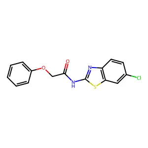N-(6-chloro-1,3-benzothiazol-2-yl)-2-phenoxyacetamide structure
