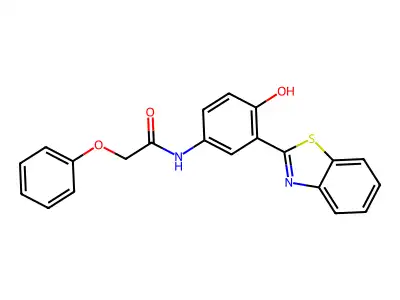 N-(3-(benzo[d]thiazol-2-yl)-4-hydroxyphenyl)-2-phenoxyacetamide structure
