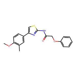 N-[4-(4-methoxy-3-methylphenyl)-1,3-thiazol-2-yl]-2-phenoxyacetamide structure