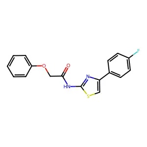 N-[4-(4-fluorophenyl)-1,3-thiazol-2-yl]-2-phenoxyacetamide structure