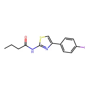 N-[4-(4-iodophenyl)-1,3-thiazol-2-yl]butanamide structure