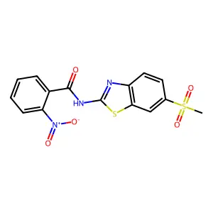 N-(6-(methylsulfonyl)benzo[d]thiazol-2-yl)-2-nitrobenzamide structure