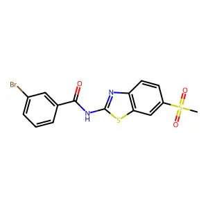 3-bromo-N-(6-(methylsulfonyl)benzo[d]thiazol-2-yl)benzamide structure