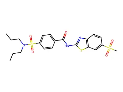 4-(N,N-dipropylsulfamoyl)-N-(6-(methylsulfonyl)benzo[d]thiazol-2-yl)benzamide structure