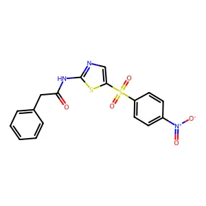 N-[5-(4-nitrobenzenesulfonyl)-1,3-thiazol-2-yl]-2-phenylacetamide structure