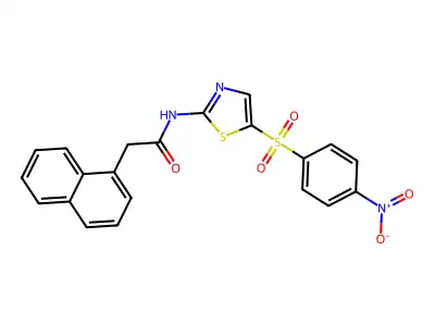 2-(naphthalen-1-yl)-N-(5-((4-nitrophenyl)sulfonyl)thiazol-2-yl)acetamide structure