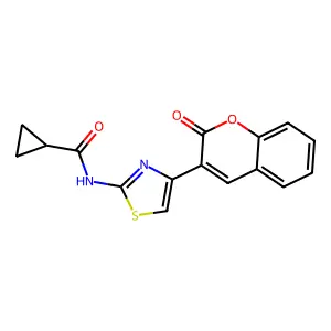 N-(4-(2-oxo-2H-chromen-3-yl)thiazol-2-yl)cyclopropanecarboxamide structure