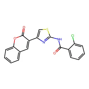 2-chloro-N-[4-(2-oxo-2H-chromen-3-yl)-1,3-thiazol-2-yl]benzamide structure