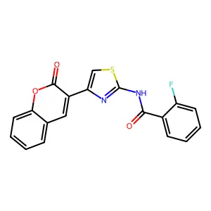 2-fluoro-N-(4-(2-oxo-2H-chromen-3-yl)thiazol-2-yl)benzamide structure