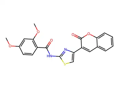 2,4-dimethoxy-N-(4-(2-oxo-2H-chromen-3-yl)thiazol-2-yl)benzamide structure