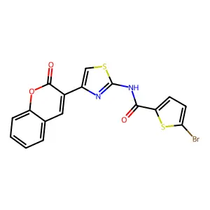 5-bromo-N-[4-(2-oxochromen-3-yl)-1,3-thiazol-2-yl]thiophene-2-carboxamide structure