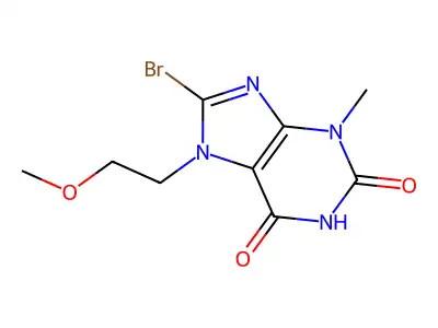 8-Bromo-7-(2-methoxyethyl)-3-methylpurine-2,6-dione structure