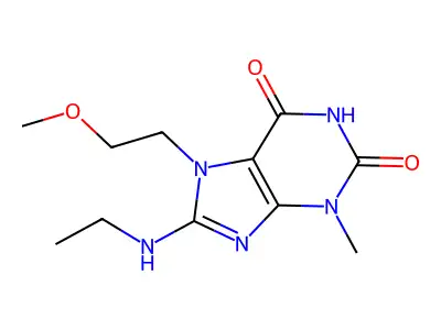 8-(Ethylamino)-7-(2-methoxyethyl)-3-methylpurine-2,6-dione structure