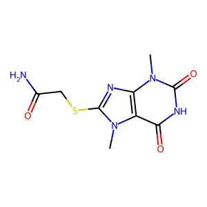 2-((3,7-dimethyl-2,6-dioxo-2,3,6,7-tetrahydro-1H-purin-8-yl)thio)acetamide structure