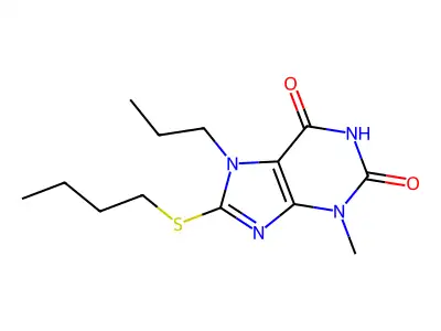 8-Butylsulfanyl-3-methyl-7-propylpurine-2,6-dione structure