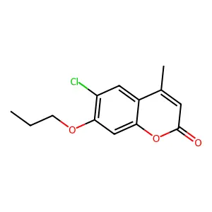 6-chloro-4-methyl-7-propoxy-2H-chromen-2-one structure