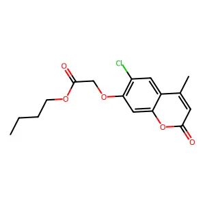 Butyl 2-(6-chloro-4-methyl-2-oxochromen-7-yl)oxyacetate structure