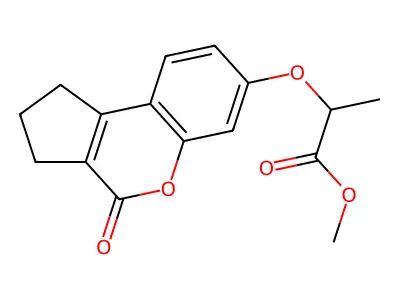 Methyl 2-[(4-oxo-1,2,3,4-tetrahydrocyclopenta[c]chromen-7-yl)oxy]propanoate structure