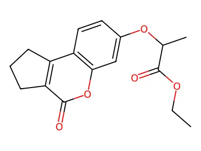 Ethyl 2-[(4-oxo-1,2,3,4-tetrahydrocyclopenta[c]chromen-7-yl)oxy]propanoate structure