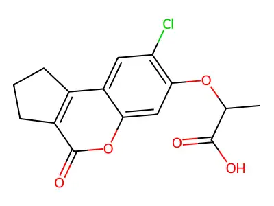 2-[(8-chloro-4-oxo-1,2,3,4-tetrahydrocyclopenta[c]chromen-7-yl)oxy]propanoic acid structure