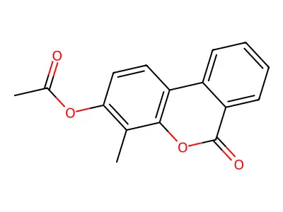 4-methyl-6-oxo-6H-benzo[c]chromen-3-yl acetate structure