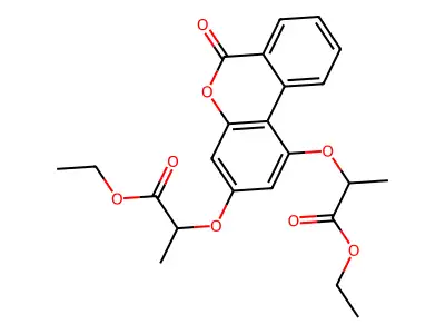 diethyl 2,2'-[(6-oxo-6H-benzo[c]chromene-1,3-diyl)bis(oxy)]dipropanoate structure
