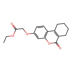 (6-Oxo-7,8,9,10-tetrahydro-6H-benzo[c]chromen-3-yloxy)-acetic acid ethyl ester structure