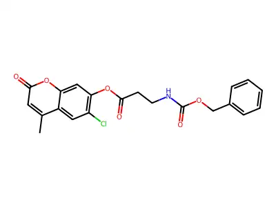 6-chloro-4-methyl-2-oxo-2H-chromen-7-yl 3-(((benzyloxy)carbonyl)amino)propanoate structure