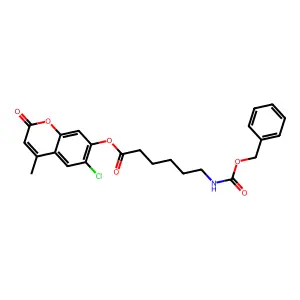 6-chloro-4-methyl-2-oxo-2H-chromen-7-yl 6-{[(benzyloxy)carbonyl]amino}hexanoate structure