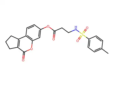 (4-oxo-2,3-dihydro-1H-cyclopenta[c]chromen-7-yl) 3-[(4-methylphenyl)sulfonylamino]propanoate structure