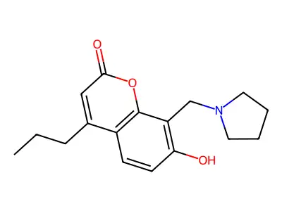 7-Hydroxy-4-propyl-8-(pyrrolidin-1-ylmethyl)chromen-2-one structure