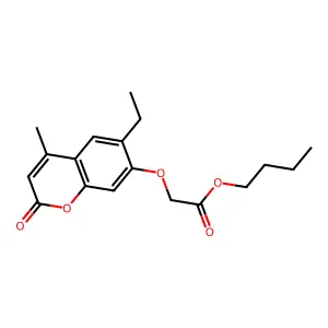 butyl [(6-ethyl-4-methyl-2-oxo-2H-chromen-7-yl)oxy]acetate structure