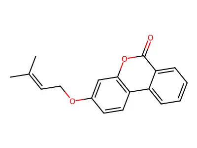3-[(3-methyl-2-butenyl)oxy]-6H-benzo[c]chromen-6-one structure