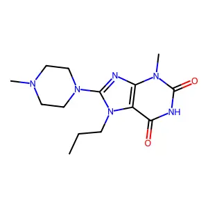 3-Methyl-8-(4-methylpiperazin-1-yl)-7-propylpurine-2,6-dione structure
