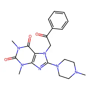 1,3-Dimethyl-8-(4-methylpiperazin-1-yl)-7-phenacylpurine-2,6-dione structure