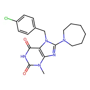 8-(azepan-1-yl)-7-(4-chlorobenzyl)-3-methyl-1H-purine-2,6(3H,7H)-dione structure