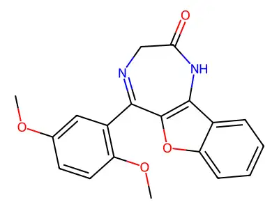 5-(2,5-Dimethoxyphenyl)-1,3-dihydro-[1]benzofuro[3,2-e][1,4]diazepin-2-one structure
