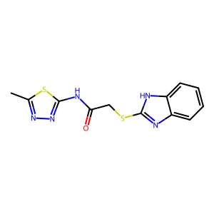 2-(1H-benzimidazol-2-ylsulfanyl)-N-(5-methyl-1,3,4-thiadiazol-2-yl)acetamide structure