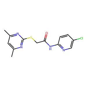 N-(5-chloropyridin-2-yl)-2-[(4,6-dimethylpyrimidin-2-yl)sulfanyl]acetamide structure
