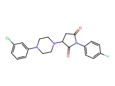 3-[4-(3-Chlorophenyl)piperazin-1-yl]-1-(4-fluorophenyl)pyrrolidine-2,5-dione structure