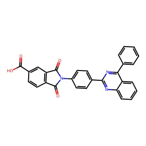 1,3-dioxo-2-[4-(4-phenylquinazolin-2-yl)phenyl]isoindole-5-carboxylic Acid structure