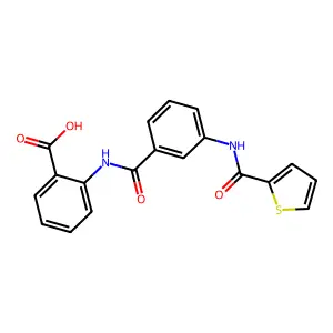 2-(3-(Thiophene-2-carboxamido)benzamido)benzoic acid structure
