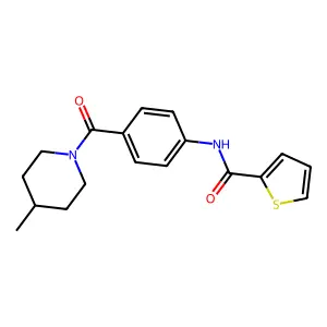 N-[4-(4-methylpiperidine-1-carbonyl)phenyl]thiophene-2-carboxamide structure