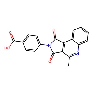 4-(4-methyl-1,3-dioxo-1,3-dihydro-2H-pyrrolo[3,4-c]quinolin-2-yl)benzoic acid structure
